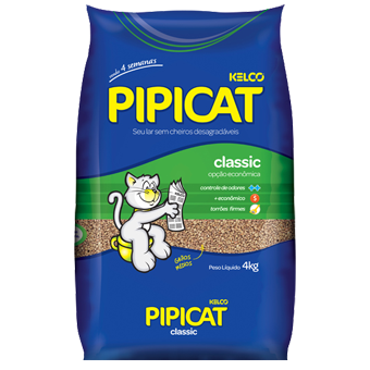 Areia Sanitaria Felina Pipicat Classic- 4 kg